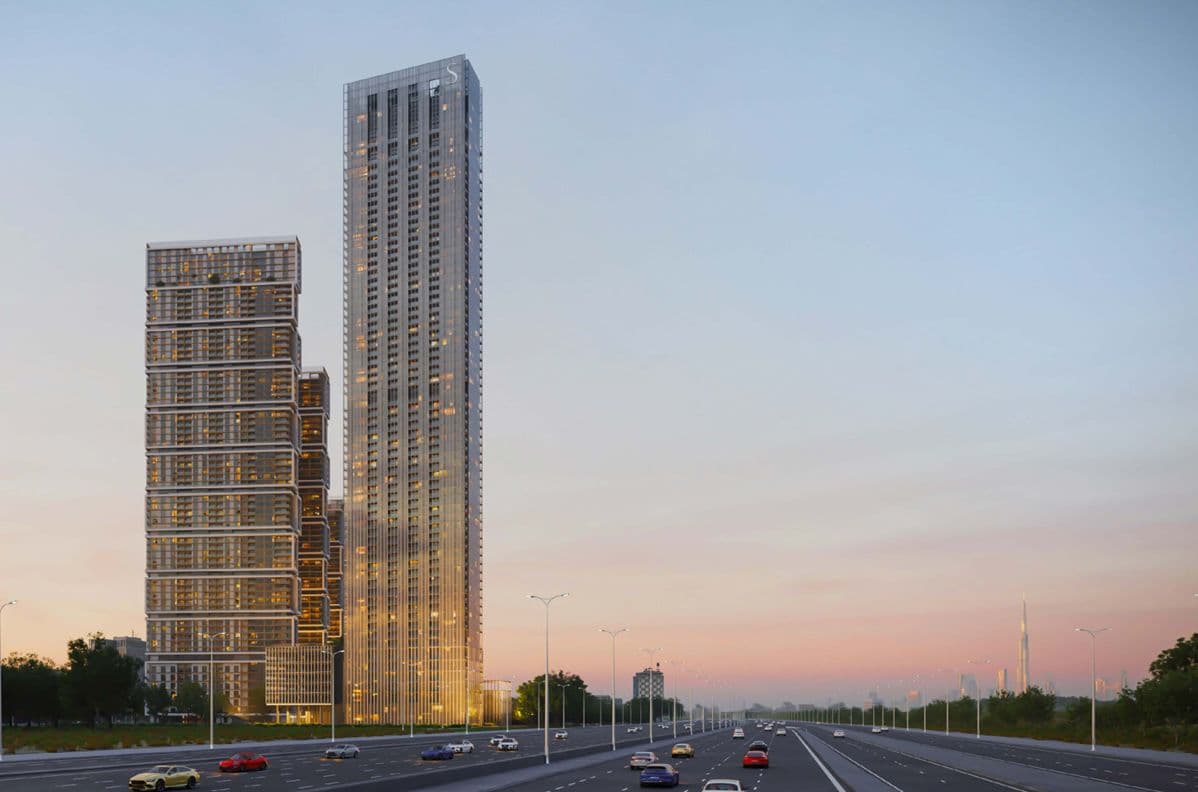 The Element at Sobha One — the tower at dusk