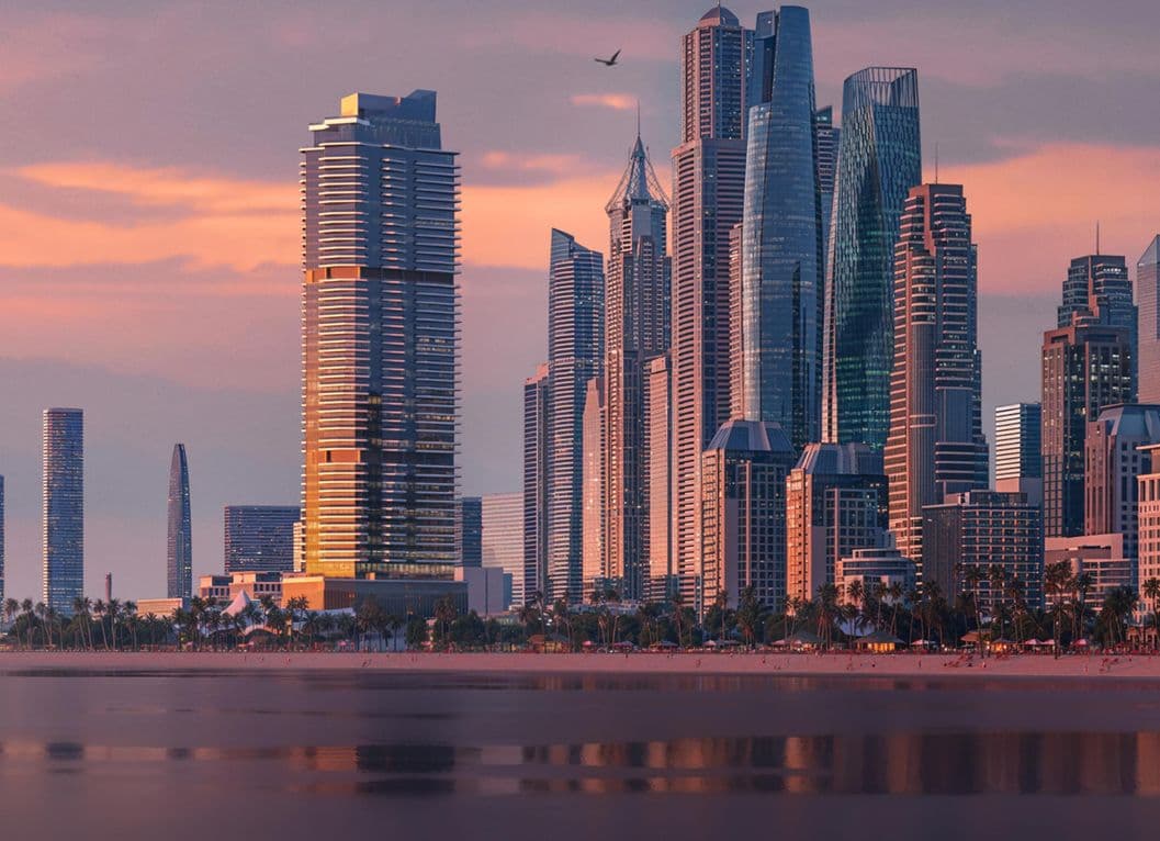 Dubai Marina — the marina skyline at sunset