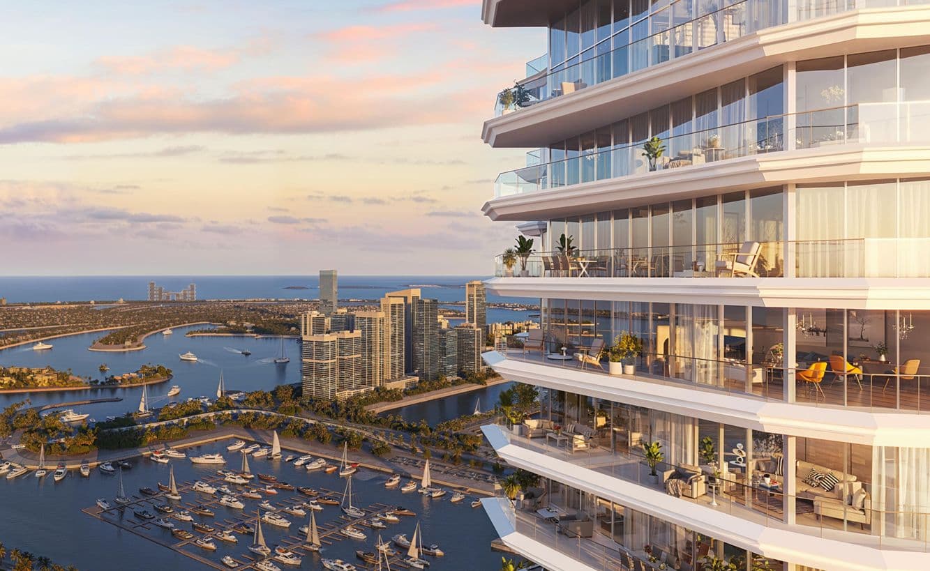 The Residences Al Habtoor Grand — the terraces overlooking the marina