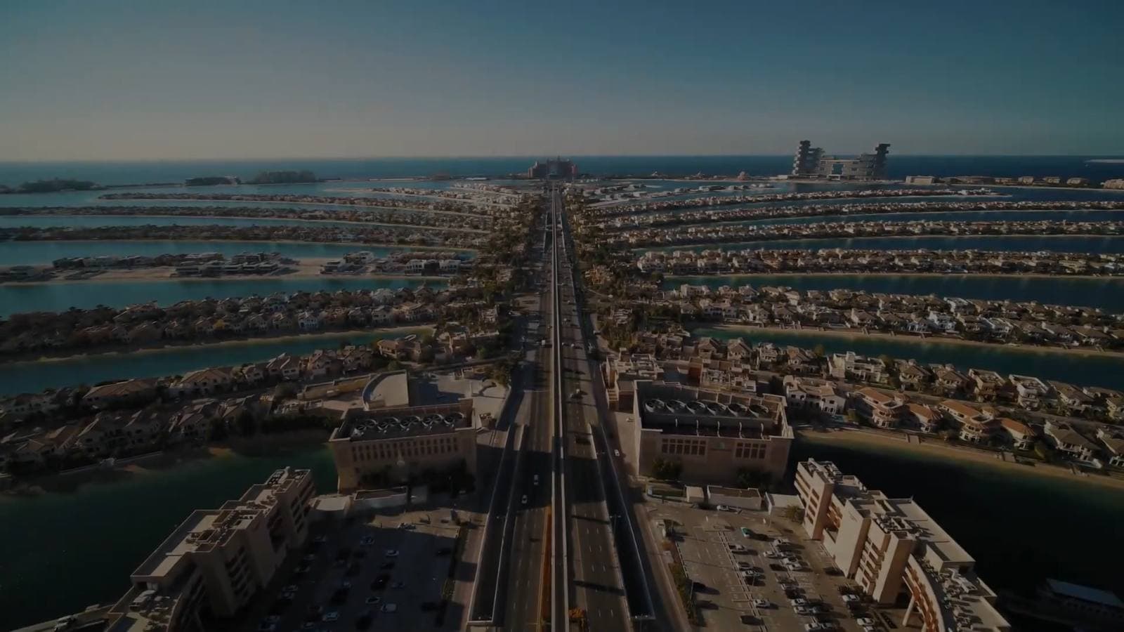 Aerial view over Palm Jumeirah, Dubai